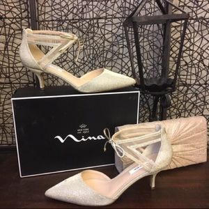 Nina dressy gold heels